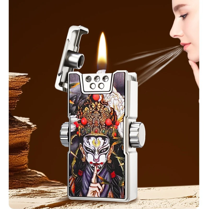 Creative Personality Black Technology Intelligent Voice-activated Gyro Kerosine Lighter A Variety of Ignition Methods