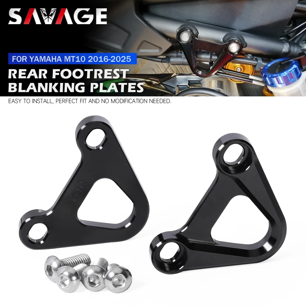 Repose-pieds arrière Passager Repose-pieds Plaque D\'obturation Pour YAMAHA MT10 FZ10 2016-2023 MT-10 FZ-10 Moto Pédale Racing Crochet trucs FZ 10