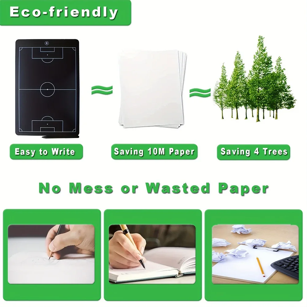 Elektronisches 16-Zoll-LCD-Fußball-Coach-Board mit Stift, Fußball-Coaching-Board, Strategie-Markierungsbrett für Fußball-Trainingsgeräte