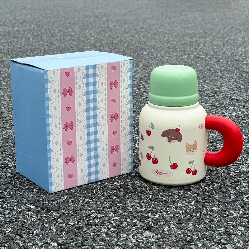 

1pc Double-layer Vacuum Stainless Steel Advanced Color-matched Insulated Pot 600ml Leak-proof Desktop Cold Drink Coffee Cup