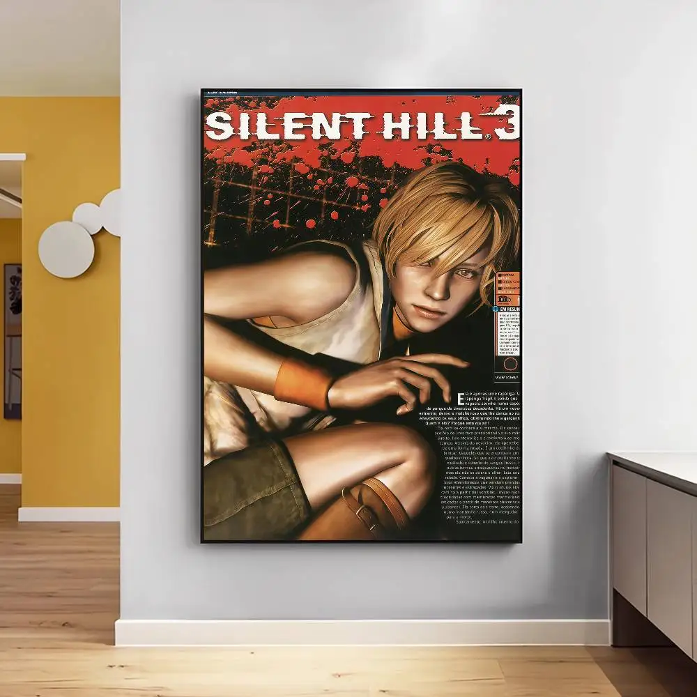 حار كلاسيكي سايلنت هيل 3 لعبة ذاتية اللصق ملصق فني ديكور اللوحة جدار الفن ورق الكرافت الأبيض ديكور المنزل #4