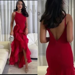 Customized Evening Dresses Sexy	Spaghetti strap Jewel Mermaid Floor length Party  s Formal Occasion Gown vestidos de graduación