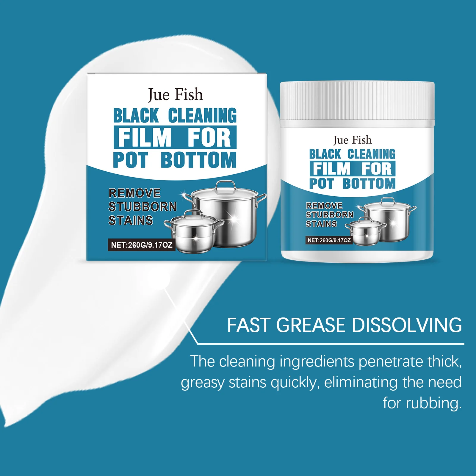 

Средство для удаления черных пятен с дна посуды, паста для чистки кухонной утвари из железа и нержавеющей стали