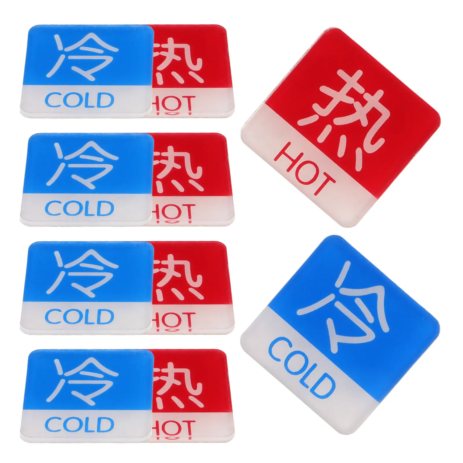 

5Pairs Hot Cold Water Indicator Label Clear Acrylic Sturdy Waterproof Sticker for Faucet Shower Bathroom Hotel Use Strong