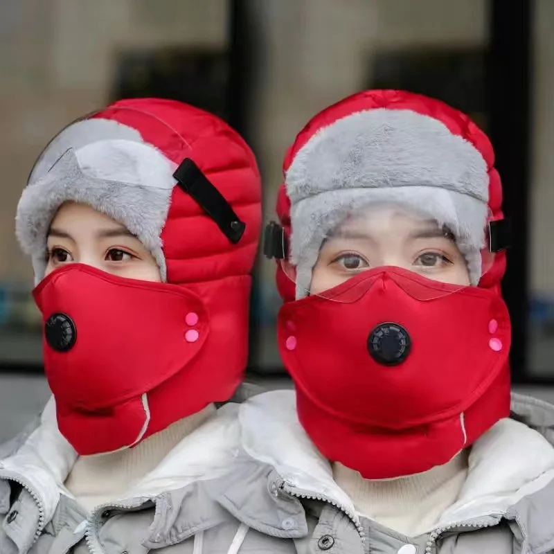 قبعة الصياد الحرارية الشتوية ذات اللون النقي مبطنة بالصوف للتزلج وركوب الدراجات للجنسين في الهواء الطلق وحماية الأذن في الطقس البارد