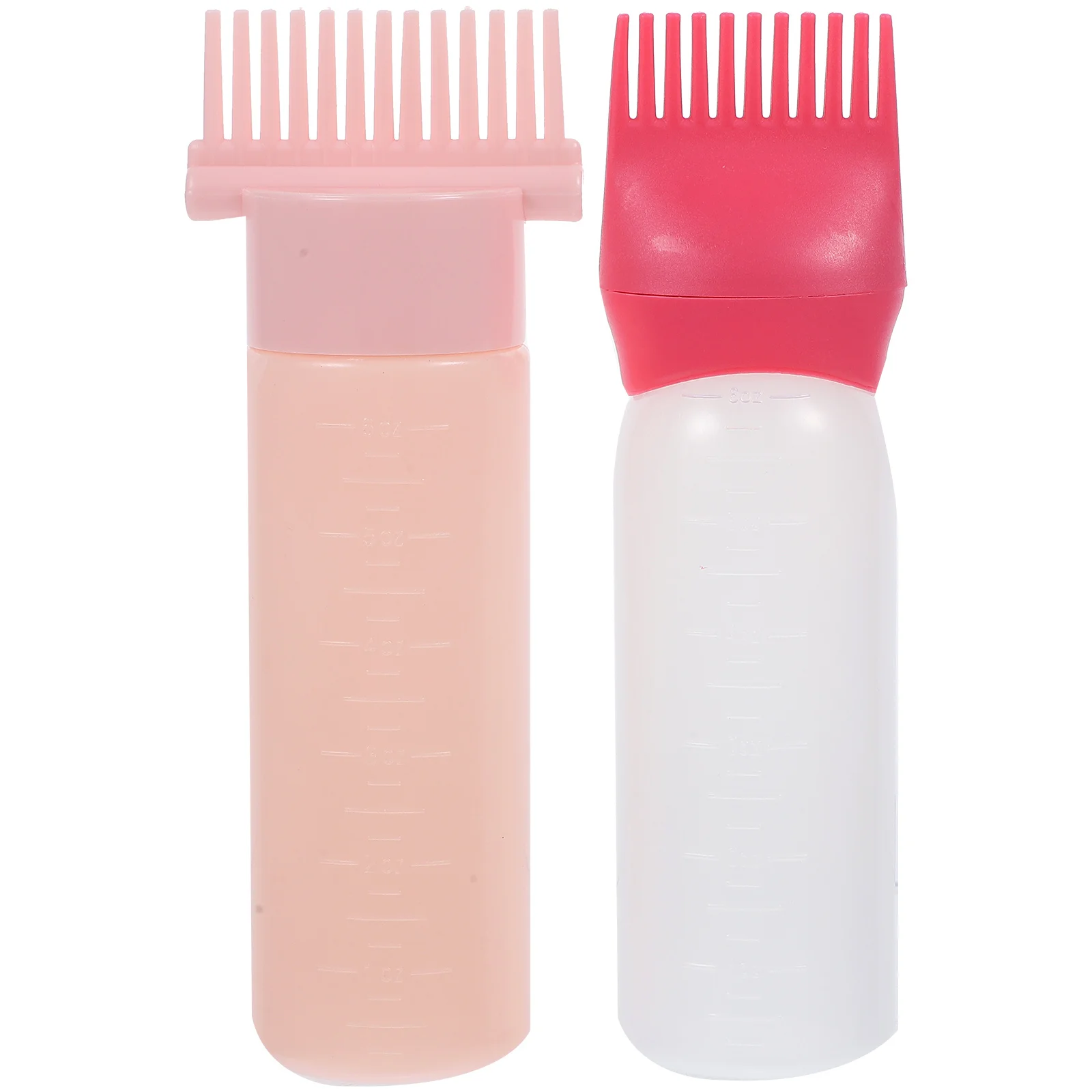 

2pcs Hair Oil Applicator Bottle Set 120ml Pink Scalp Dye Dispenser Comb Ergonomic Easy Safe Comfortable Use Hair Care