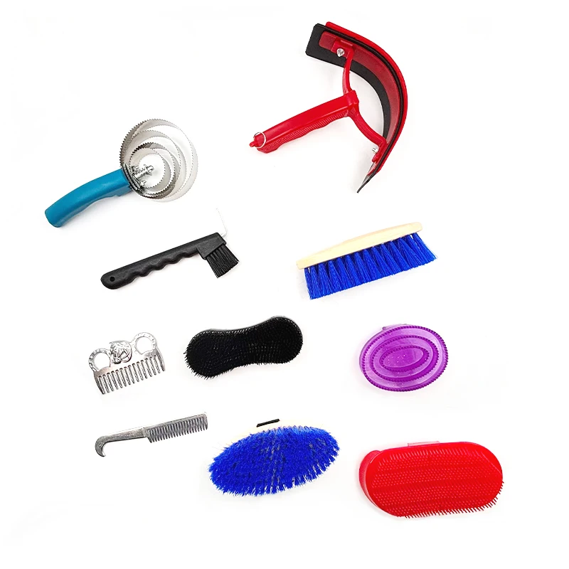 kit-professionale-per-la-cura-del-cavallo-con-raschietto-per-il-sudore-pettine-per-coda-spazzole-per-il-lavaggio-la-spazzolatura-e-la-pulizia-dell'stalla-assortito