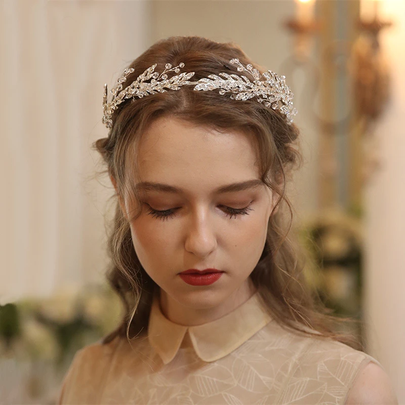 

Premium Korean Bridal Crown Headgear Mori Crystal Princess Headband Wedding Dress Evening Dress Wedding Styling Hair Accessories