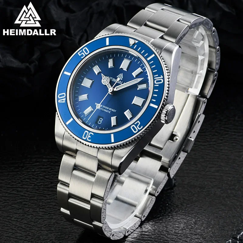 HEIMDALLR Men's Watch 316L Fine Steel Waterproof 20Bar Diving NH35 Automatic Mechanical Wristwatch BGW-9 Super Luminous Sapphire