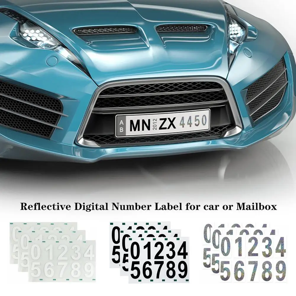 3pcs Nano Film License Plate Sticker Multifunctional License Plate Number Mailbox Reflective Invisible Digital Sticker Label