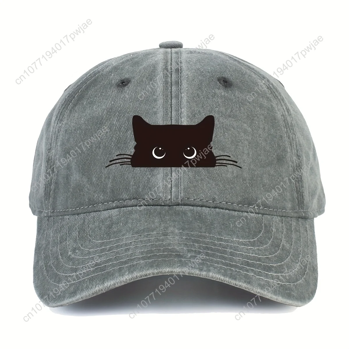 Verstelbare baseballpet met schattige kattenprint voor heren en dames, vrijetijdskleding voor buitenreizen, zonwerende eendenbekpet