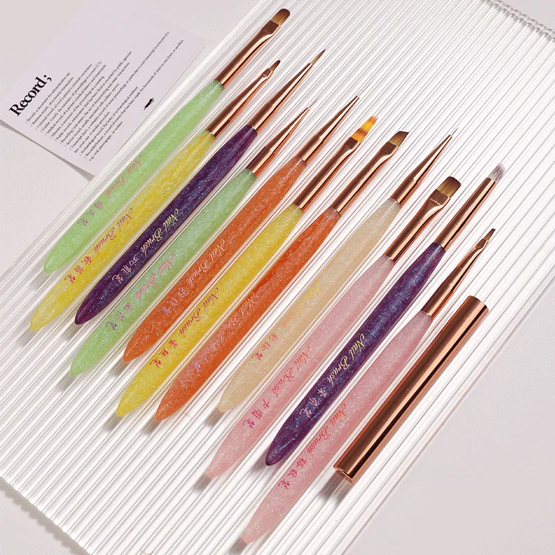 1/12Pcs Nail Brush Gel Brush Draw Tips Drawing Liner Painting Acrylic Brush For Manicure Nail Art Brush Decoration