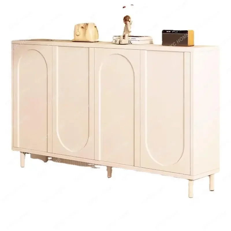 Simple French Cream Style Shoe Cabinet Home Door Entry White Entrance Cabinet Living Room Shoe Cabinet Locker Shoe Rack