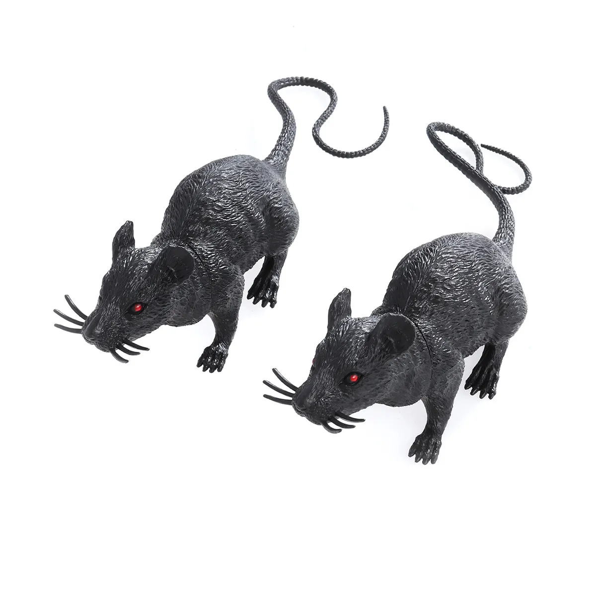 

2Pcs Lifelike Simulation Mice Halloween Spooky Prank Decorations Creepy Reusable Rat Props for Parties Costume Halloween Pranks
