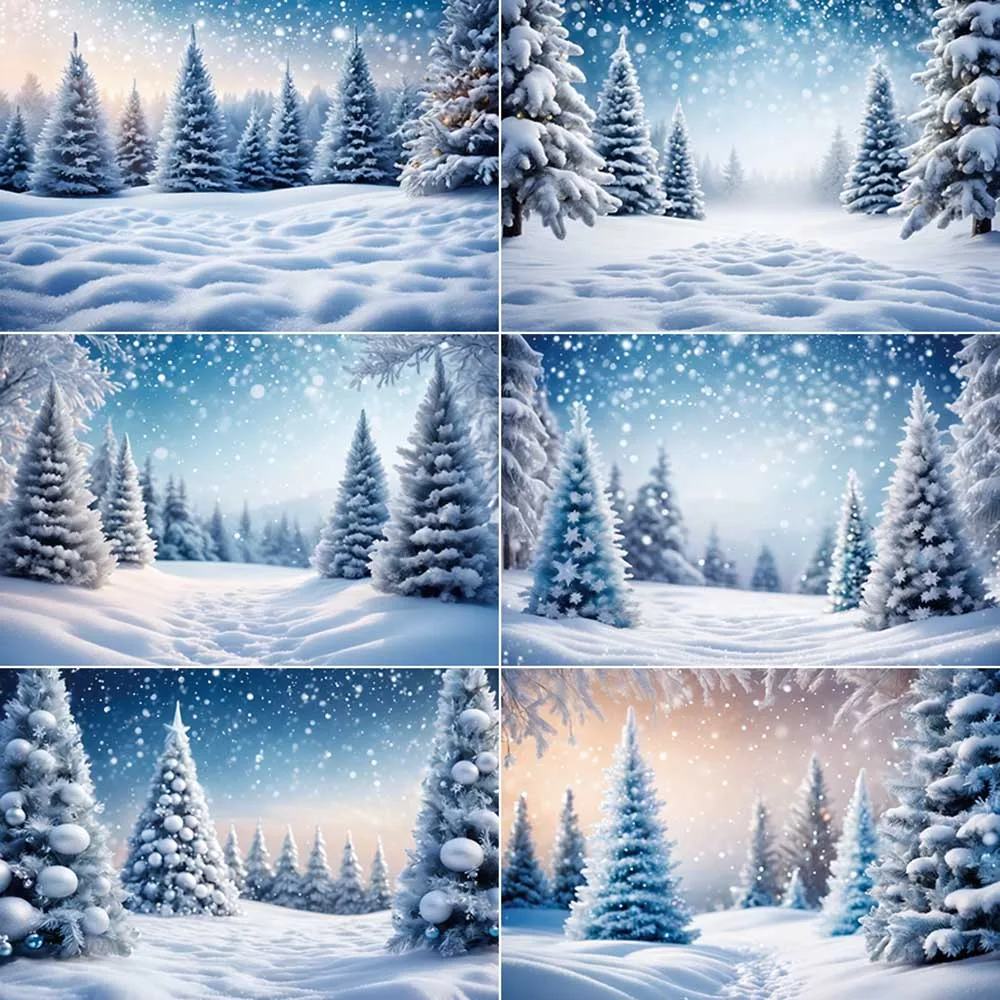 

MOON.QG Winter Snow Bokeh Christmas Tree Photography Backdrops Baby New Year Photozone Backgrounds Home Studio Decoration Props