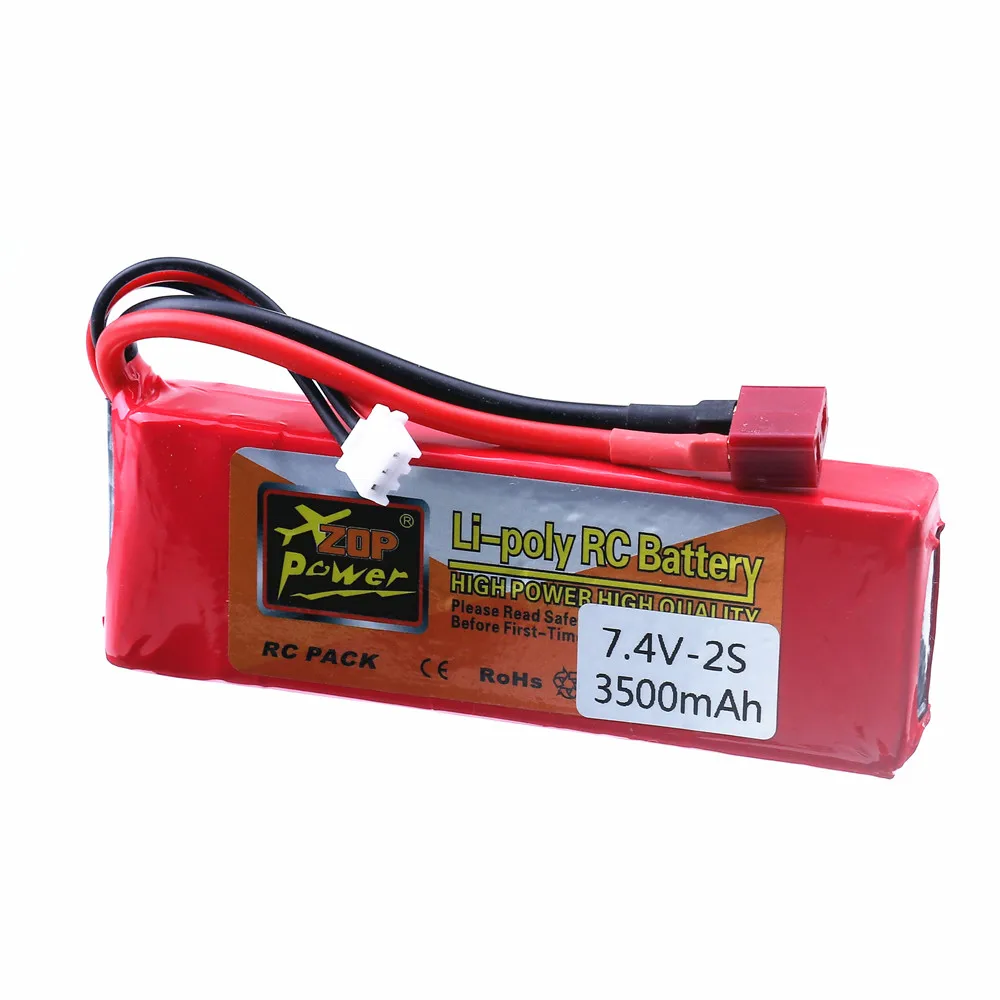 Lipo Battery 2S 7.4V 3500mah RC Battery with T Plug for Wltoys 144001 144010 124016 124017 124018 124019 RC Car Drone Boat Parts