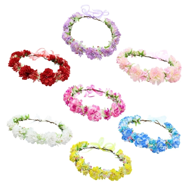 

Flower Wreath Flower Headbands Bride Hairpiece Hair Accessories Hairband for Women Wedding Party Ceremony Festival