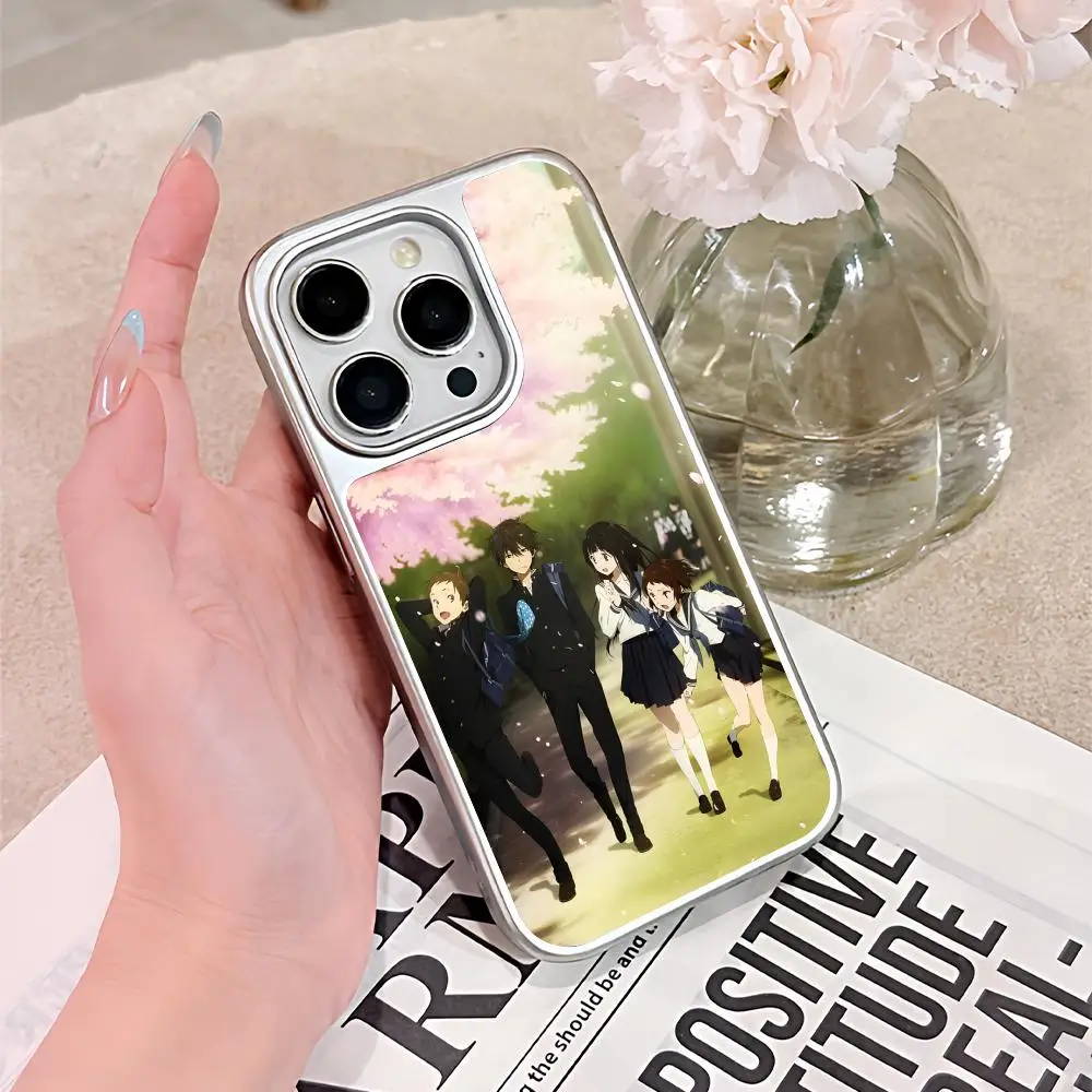 

Чехол для мобильного телефона с аниме-дизайном Hyouka для iPhone 17, 16, 15, 14, 13, 12, 11 Air Pro Max Plus, с серебряным покрытием, цветной, для смартфонов