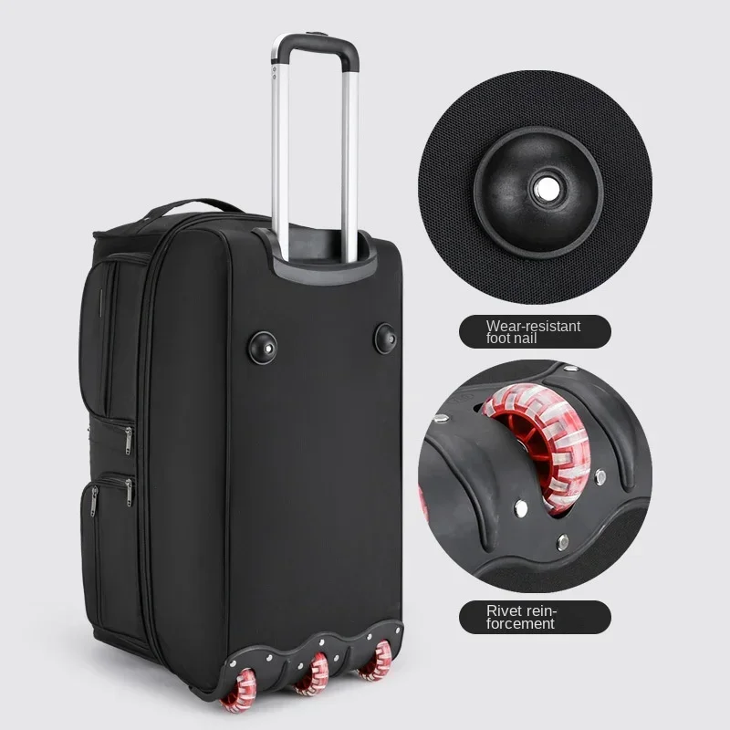 Trolley Bags Expandable Oxford Cloth Short Trip Luggage Travel Bag Large Capacity Business Boarding Cabin Suitcase on Wheels