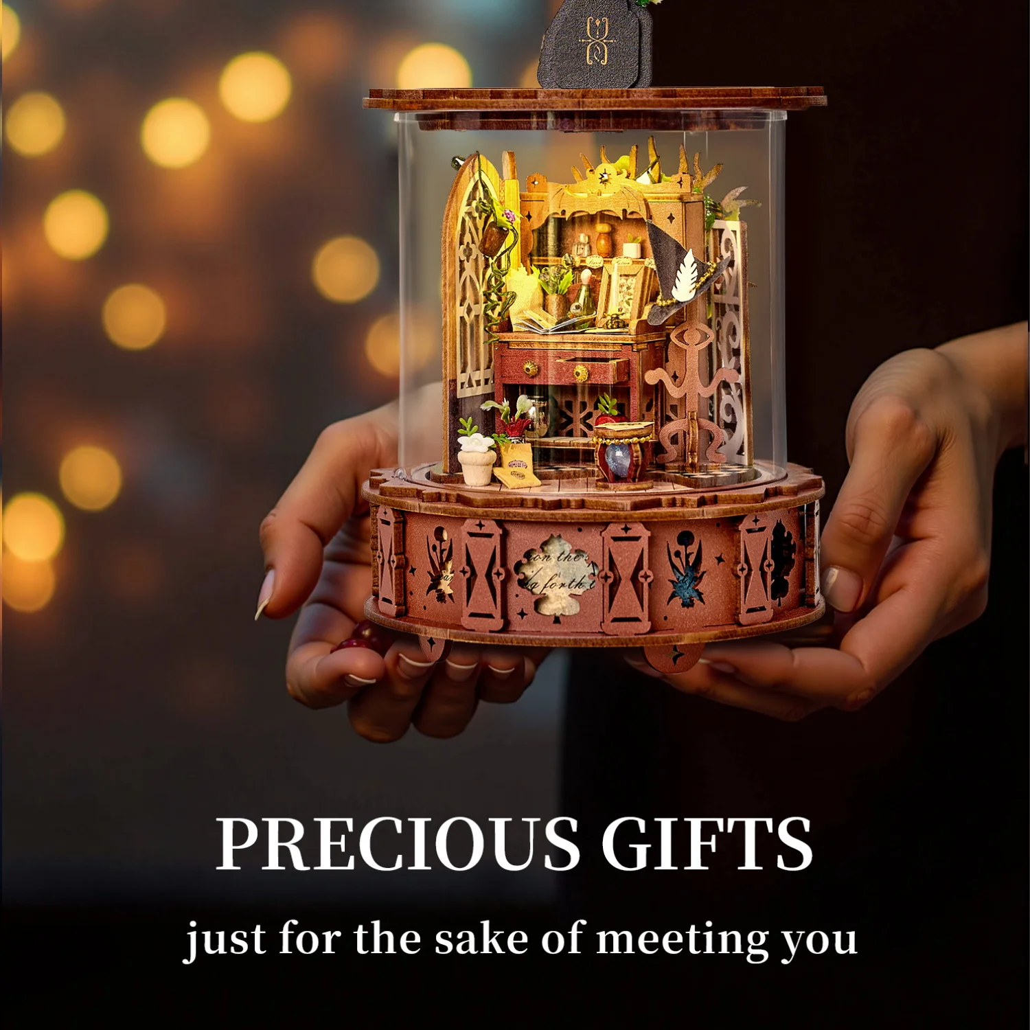 

DIY 360° ° Кукольный дом Волшебная музыкальная шкатулка Миниатюрная мебель 3D сборка Кукольный домик Cas Игрушки Новый год Рождество подарки на день рождения