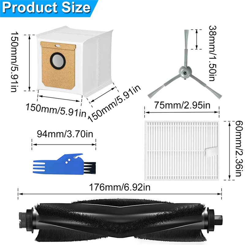 AT28-комплекты сменных аксессуаров для Eufy Clean L60/L60 SES/L50/L50 SES/L60 Hybrid/L60 Hybrid SES, детали робота-пылесоса