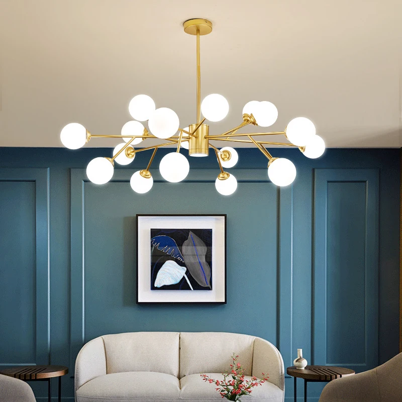 

Popular light luxury living room lamp Modern Creative Bedroom Dining Room Study Lamp Trendy Personalized Magic Bean Molecular Pe