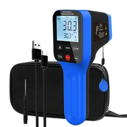 Infrared Thermometer Gun Rechargeable, -58℉~2912℉ High Temp Laser Industrial Thermometer, D:S=30:1 Touch Button Waterproof
