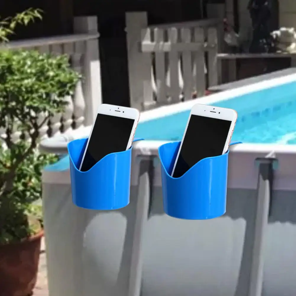 Caddy de almacenamiento junto a la piscina, soporte para bebidas apilable junto a la piscina para una fácil instalación, soporte de diseño hueco de uso Universal para borde de piscina