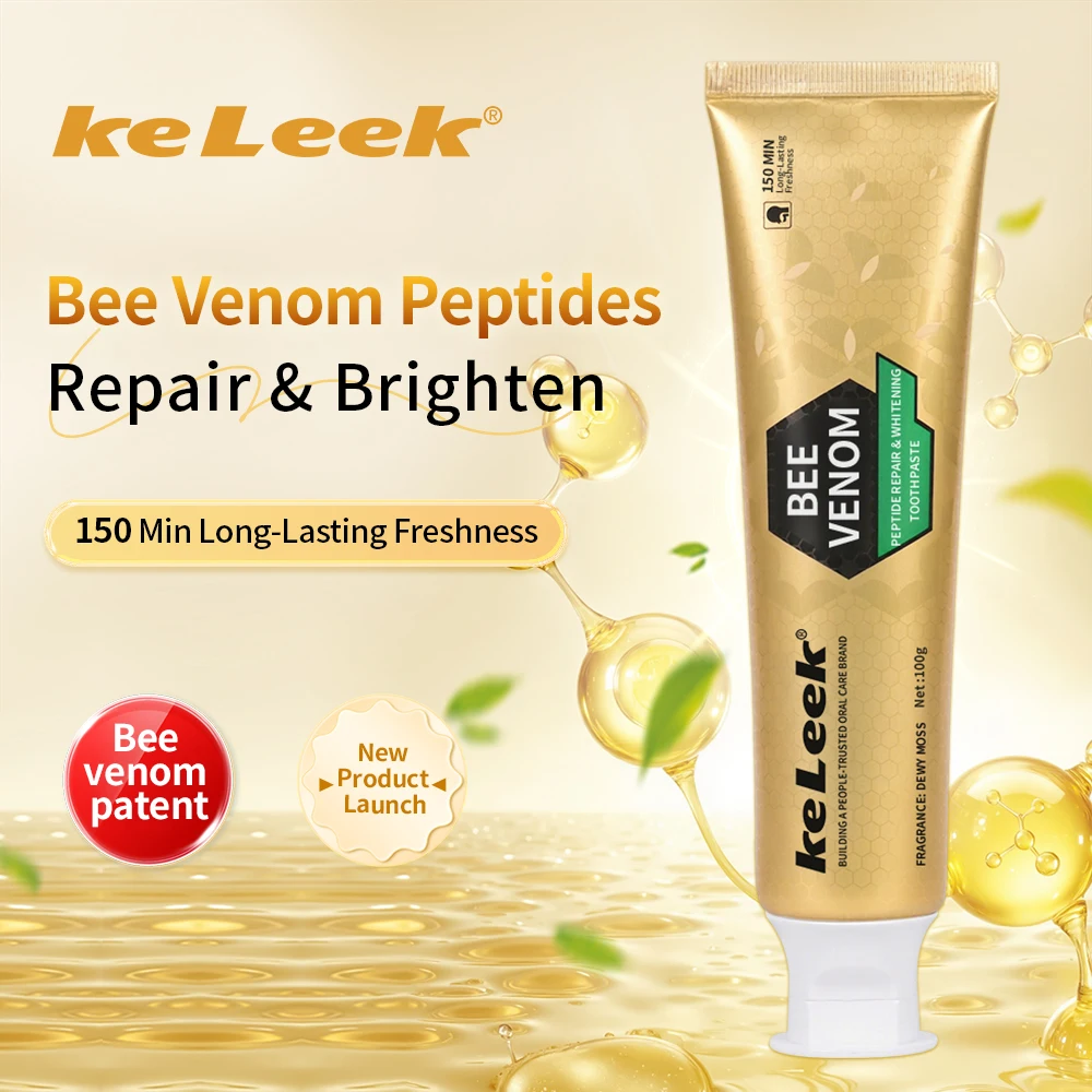 

KeLeek Bee Venom Polypeptide Repair Whitening Toothpaste 100g Gum Care Stain Removal Fresh Breath Daily Oral Care Toothpaste