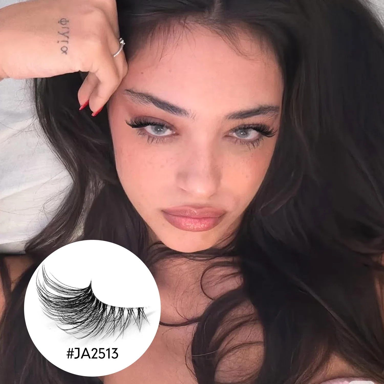 2箱入り ハーフつけまつげ ナチュラル ふわふわ キャットアイラッシュ ソフト ウィスピー フェイクミンク ラッシュ ウィングエンド アイエロンゲイテッド アイラッシュ