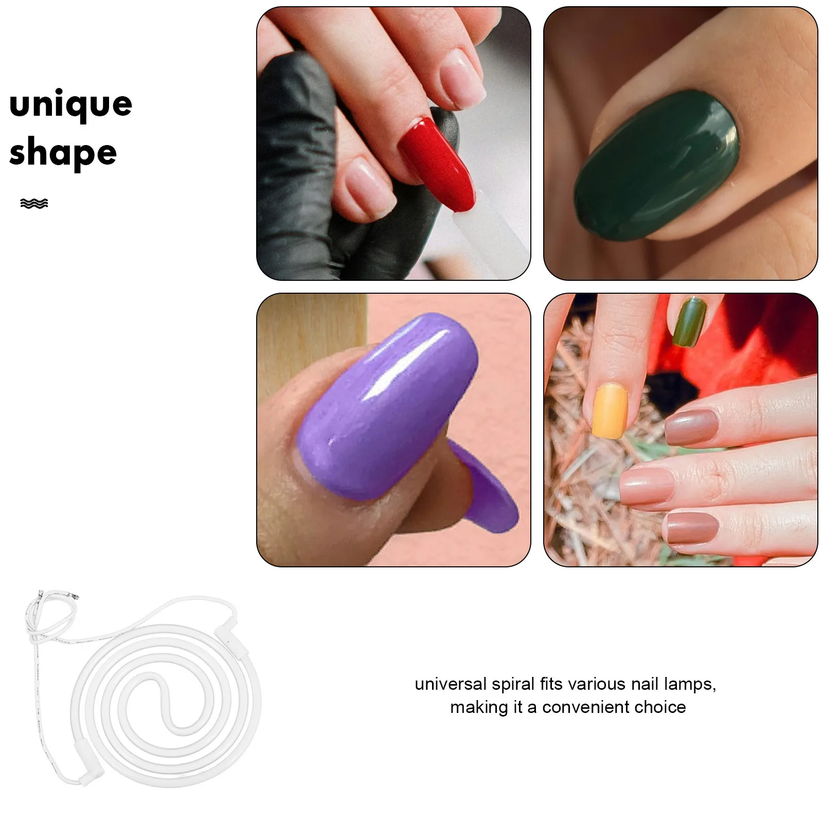 Gel Nagellack Lampe Spirale Licht Rohr LED Nagellack Trockner Nail art Maniküre Licht Rohr Tisch Spiral Fingernagel Lampe