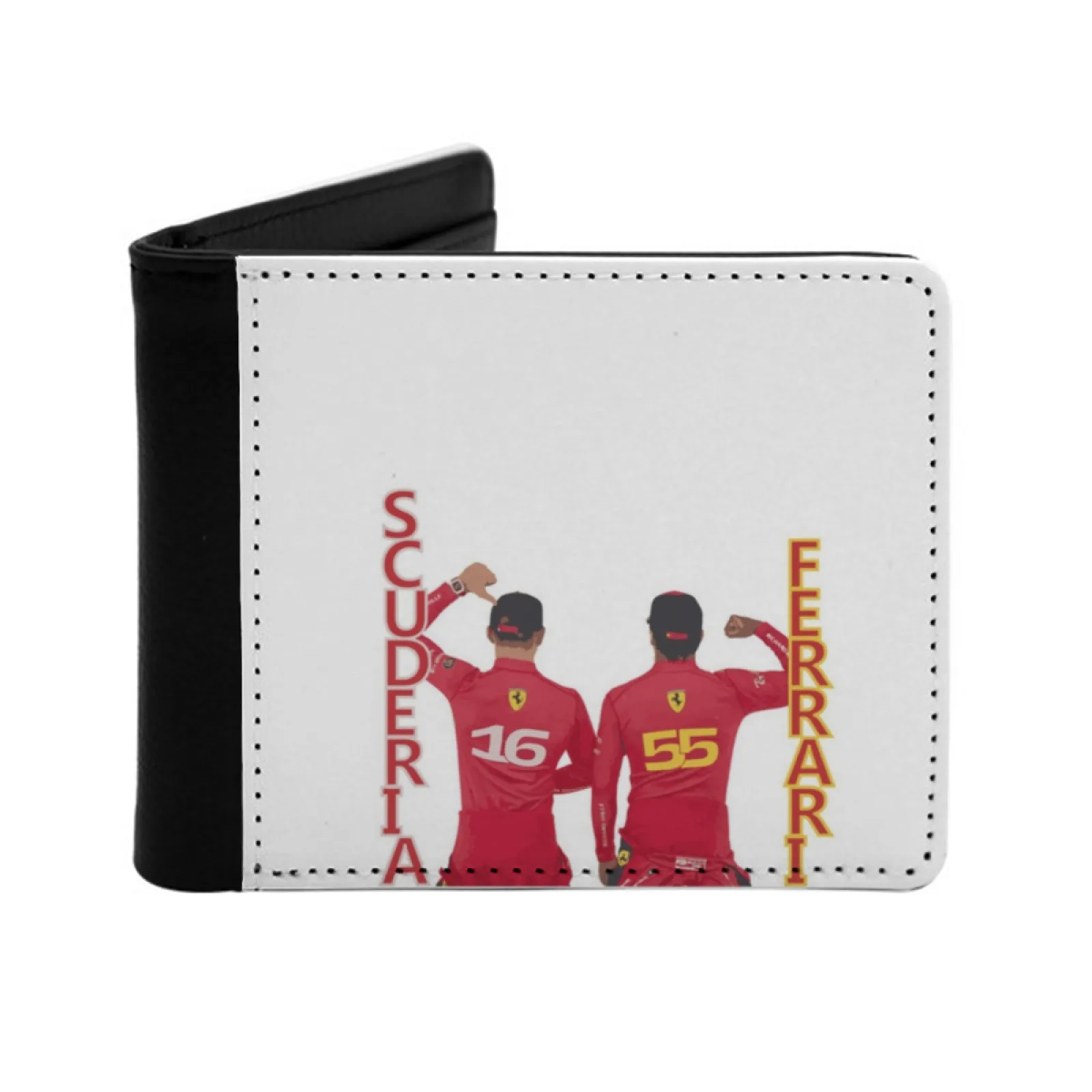 Carlos Sainz And Leclerc Scuderia Personalized Men's Leather Wallet Credit Card Pouch Purse Carlos Sainz Leclerc Scuderia