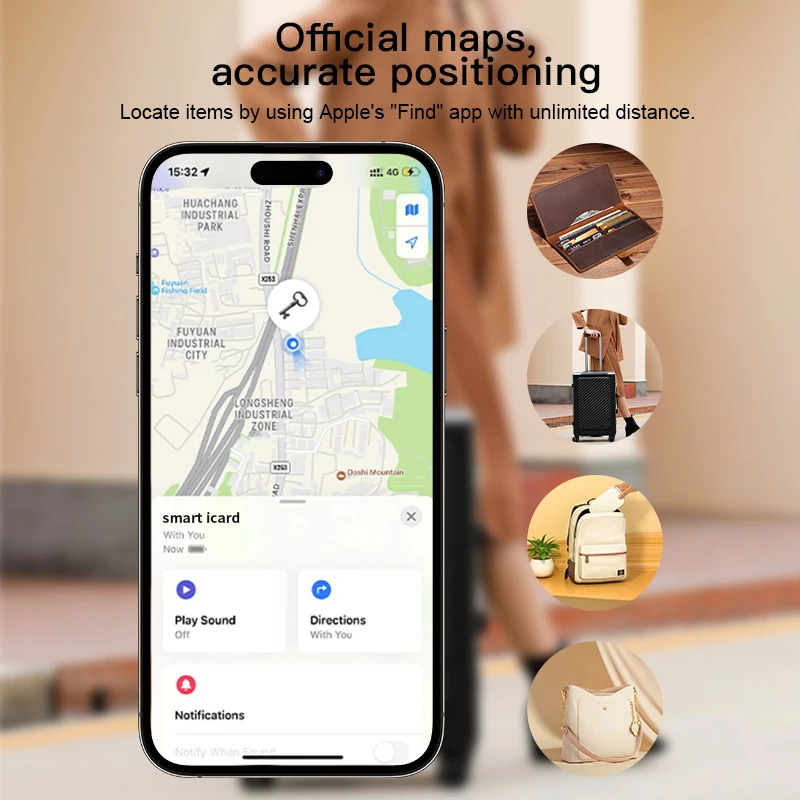 Wireless Icard Finder for Apple Find My App Controlled Bluetooth Globally Tracking Smart Tag Droppshipping Document Locator