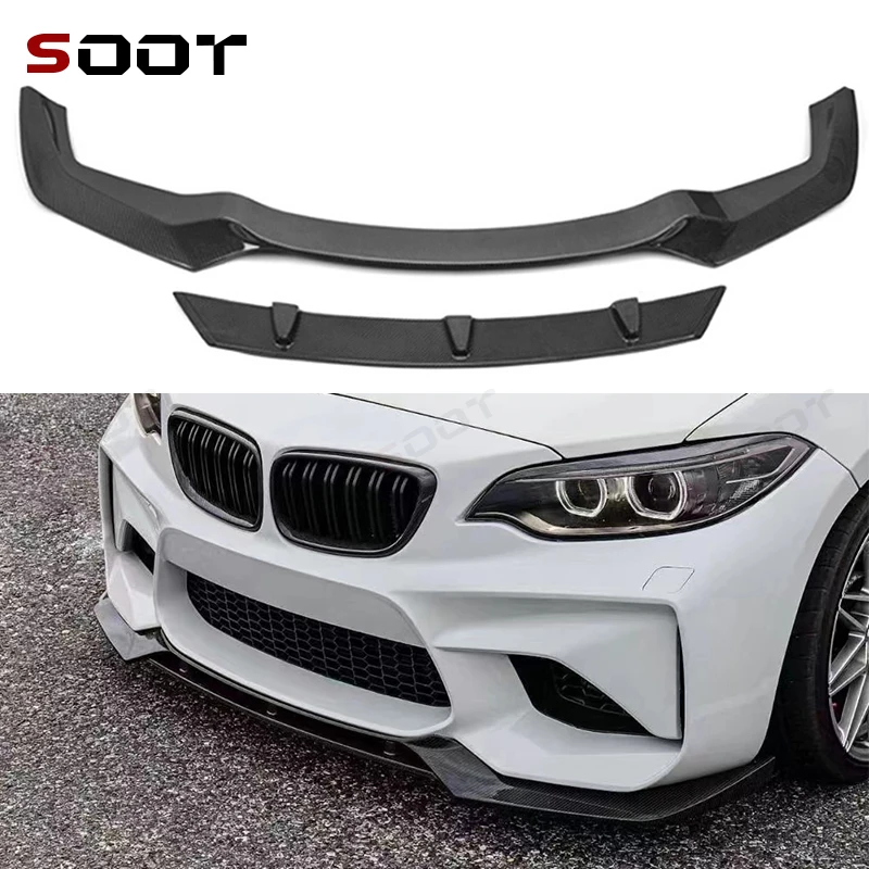 

For BMW M2 F87 2014-2021 Carbon Fiber Car Front Bumper Lip Front lip Diffuser Front Chin Spoiler Auto Parts