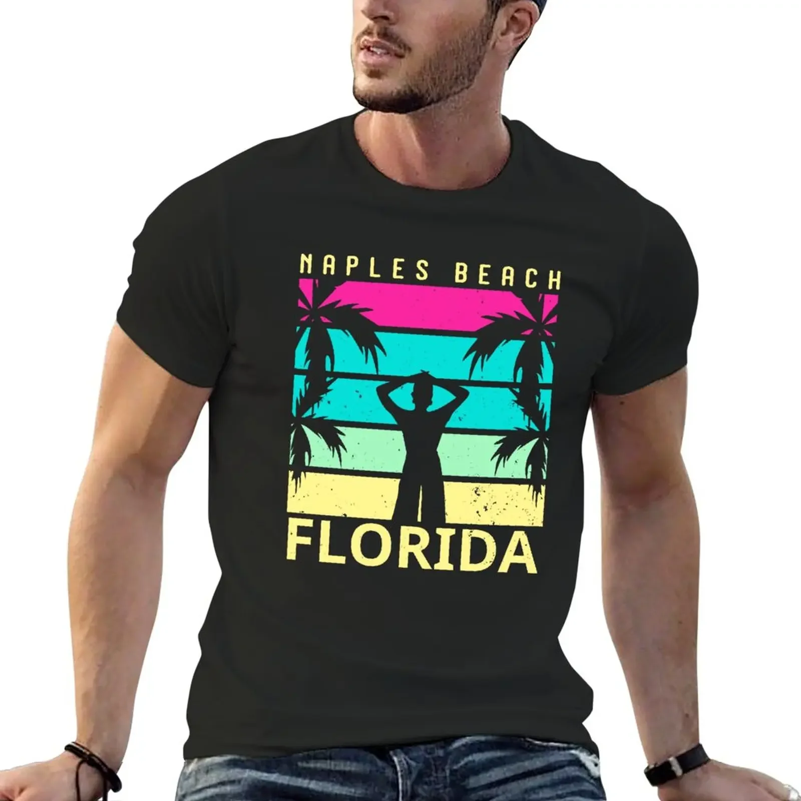 naples beach vacation florida summer beaches T-Shirt customizeds blacks plain black t shirts men