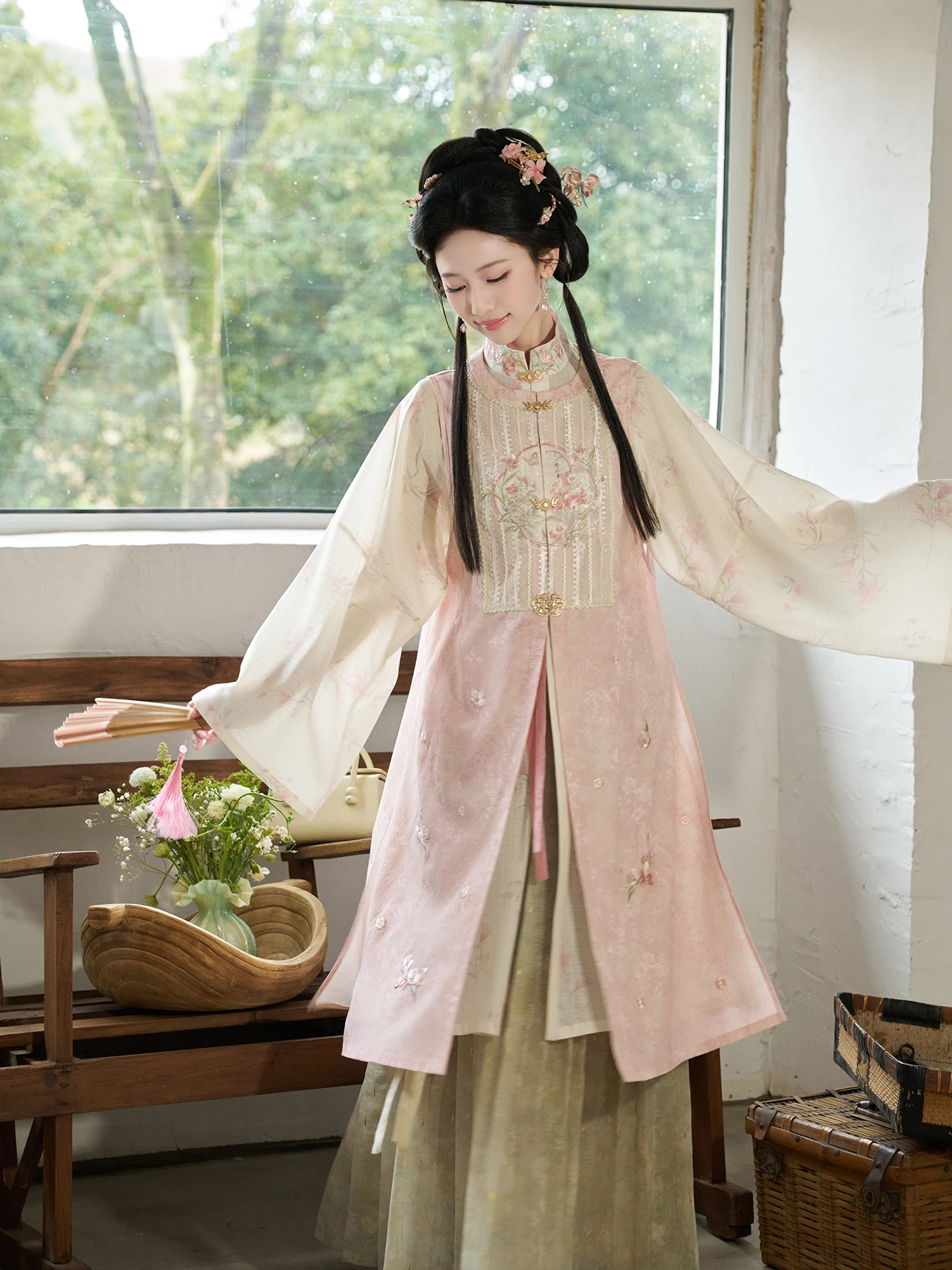 

Thirteen Surplus Peony Long irt Embroidered Gold Themed Women's Improved Ming Dynas Hanfu Spring Season Special Offer