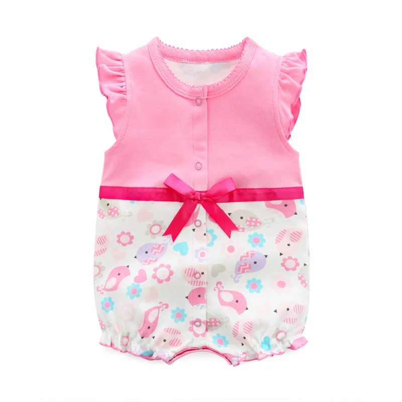 Summer Baby Rompers Princess style Baby Girls Clothing Cotton Newborn Infant Jumpsuits Short Sleeve Kids Clothes