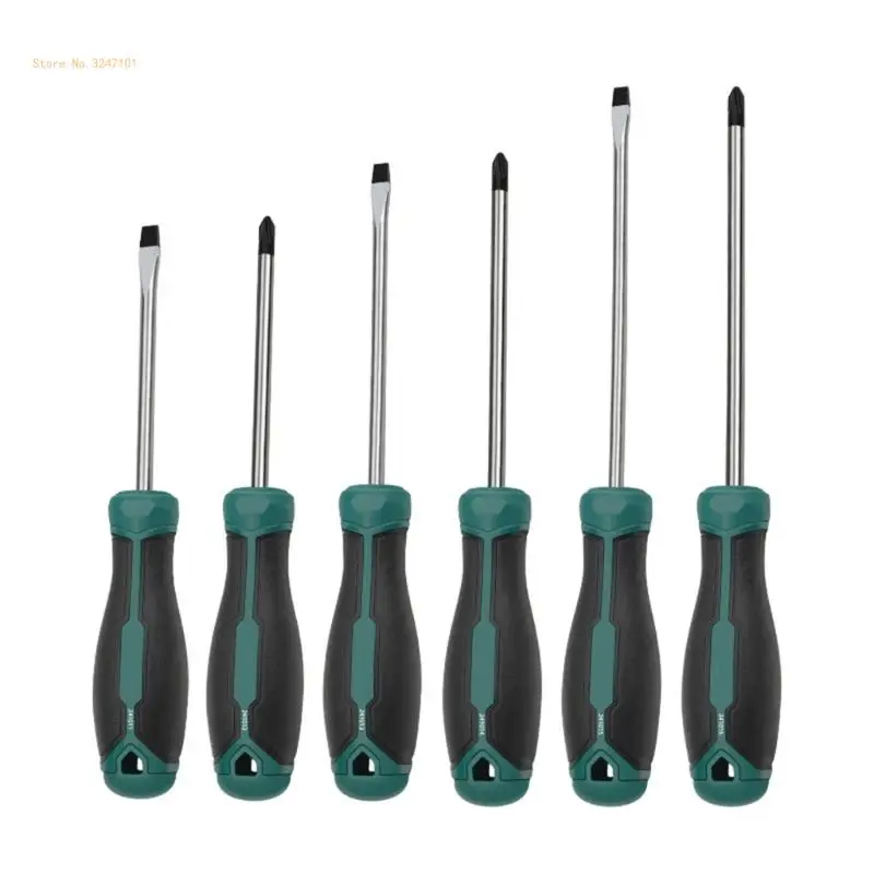 

Professional 6mm Tip Screwdriver Crosses Flat Cushion Grip Screwdriver for Hand Making Home Repair Project Dropship