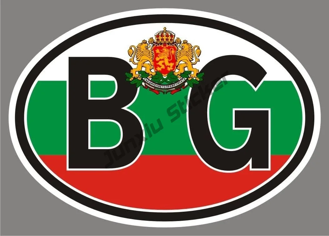 Bulgaria BG Oval Stickers Flag Map Decal Bumper Car Emblem Personality Vinyl Sticker Bulgaria Map Accessories Flag Car Sticker