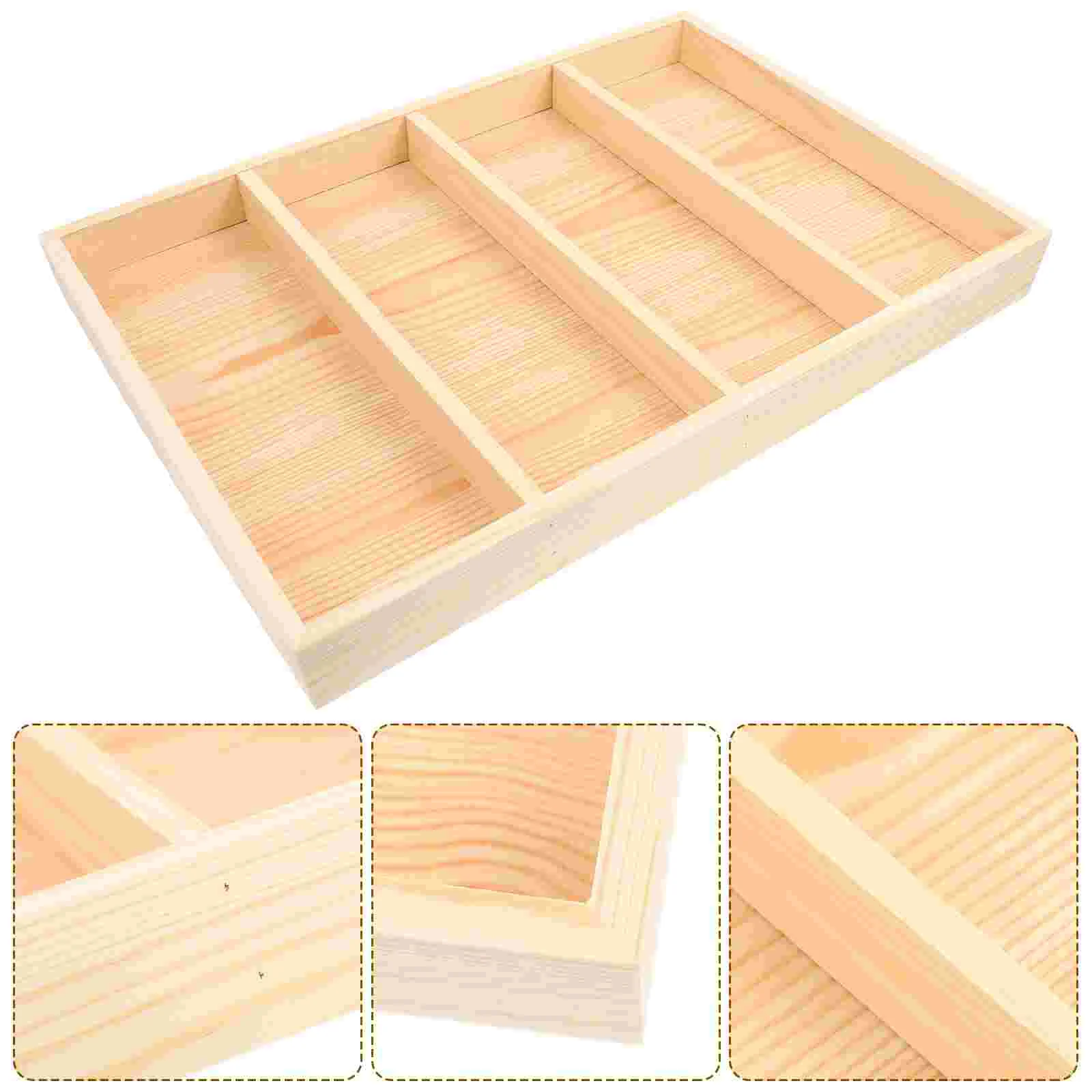 

12 Grid Wood Jewelry Tray Vintage Wooden Storage Divider Trinket Storage Dish Drawer Desk Display Showcase Crafts Holder