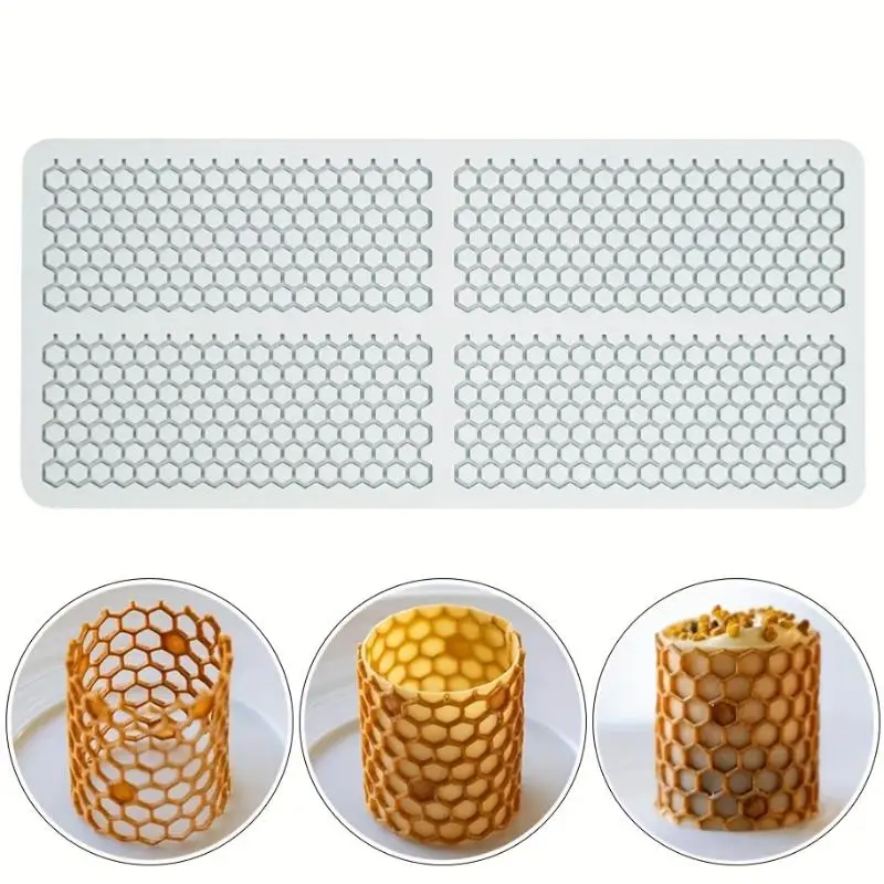 Silicone Honeycomb Cake Mat Food Grade Nonstick Pad Reusable for DIY Baking Cake Decorating Sheet