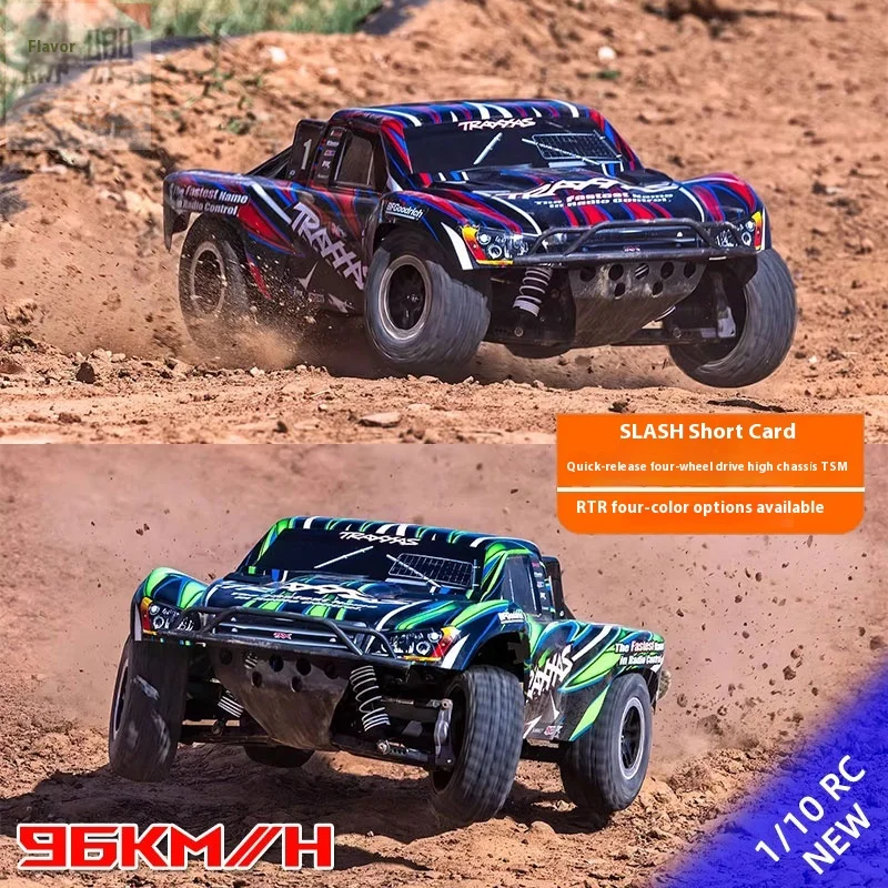 

TRAXXA 1/10 4WD Slash 68386-4 Радиоуправляемый автомобиль, быстросъемное высокое шасси, дистанционное управление, электрический короткий грузовик, модель внедорожника, игрушка