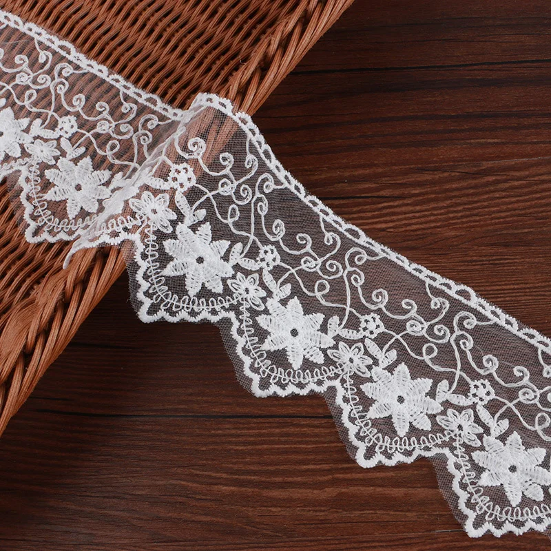 15 Meters Elastic Embroidery Lace Milk Silk Lace Water-Soluble Children\'s Clothing Wedding Dress Lace Accessories