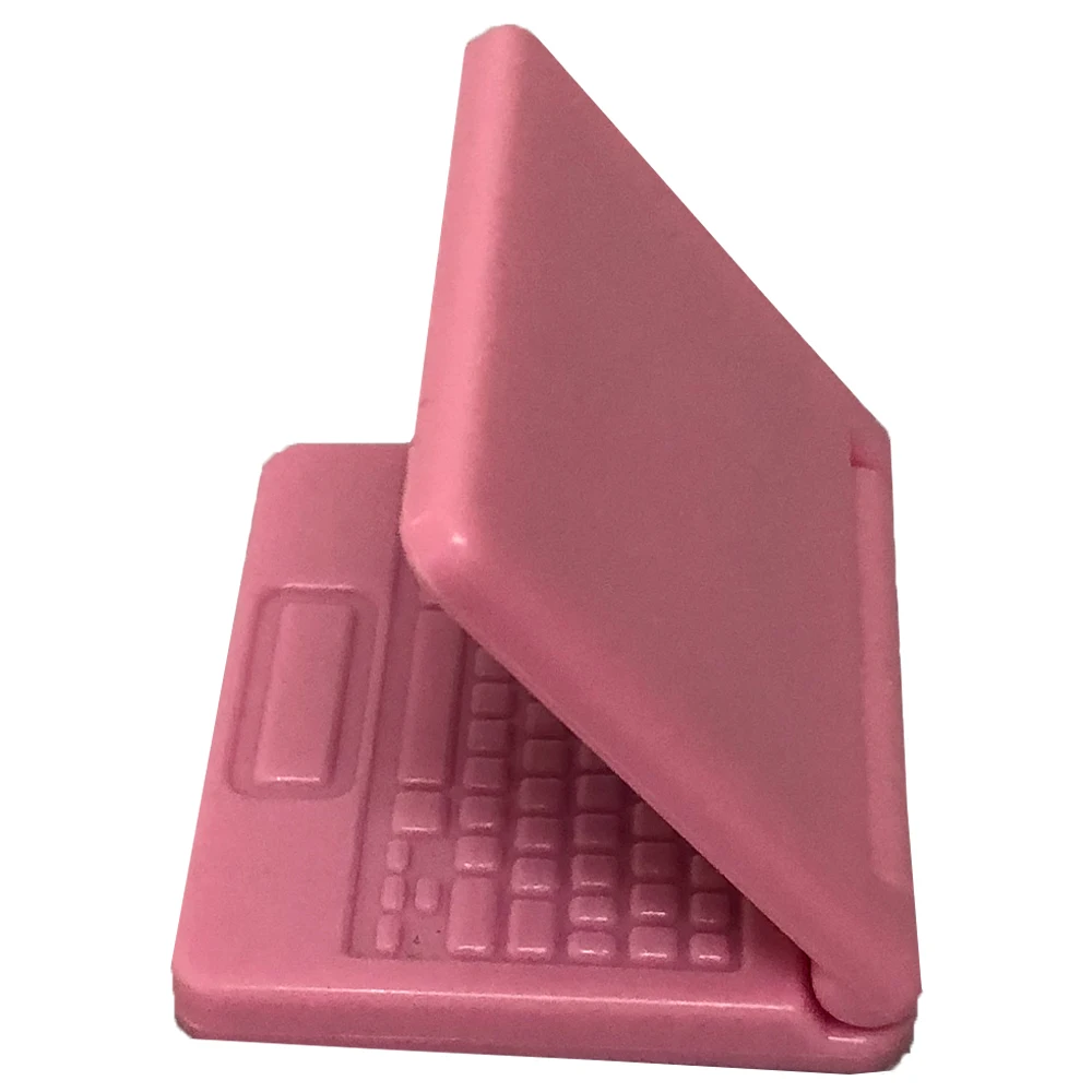 NK Official 1 Pcs Pink Laptop For 1/6 Doll Mini-Tablet Computer 1:12 Dollhouse Miniature Toy Office Decoration Accessories