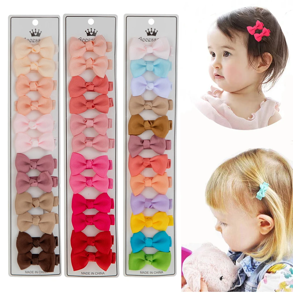 

36Pcs/Lot 4.5cm Solid Grosgrain Ribbon Bowknot Kids Hair Clips Handmade Bows Baby Girls Barrettes Hairpins Photo Props Gift Set