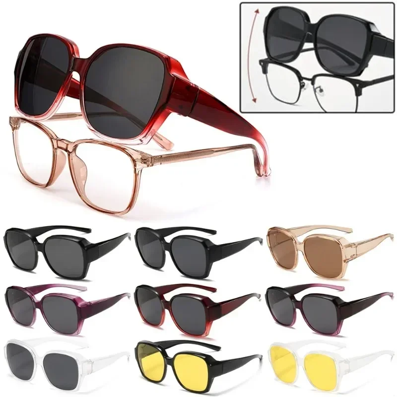 

Men Women Vintage Anti-UV Sunglasses Unisex Wear Over Myopia Prescription Eyewear Outdoor Travel Fit Over Sun Glasses for Sports