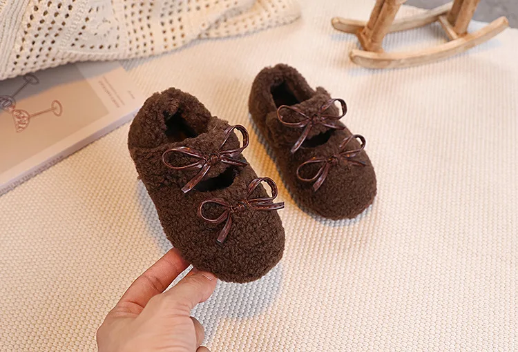 Kinderschuhe Winter Kleinkind Mädchen Mode Prinzessin Mary Jane Party Kleid Ballerinas Kinder Marke Warme Pelz-Schleife Weiche Sohle – Detail 15