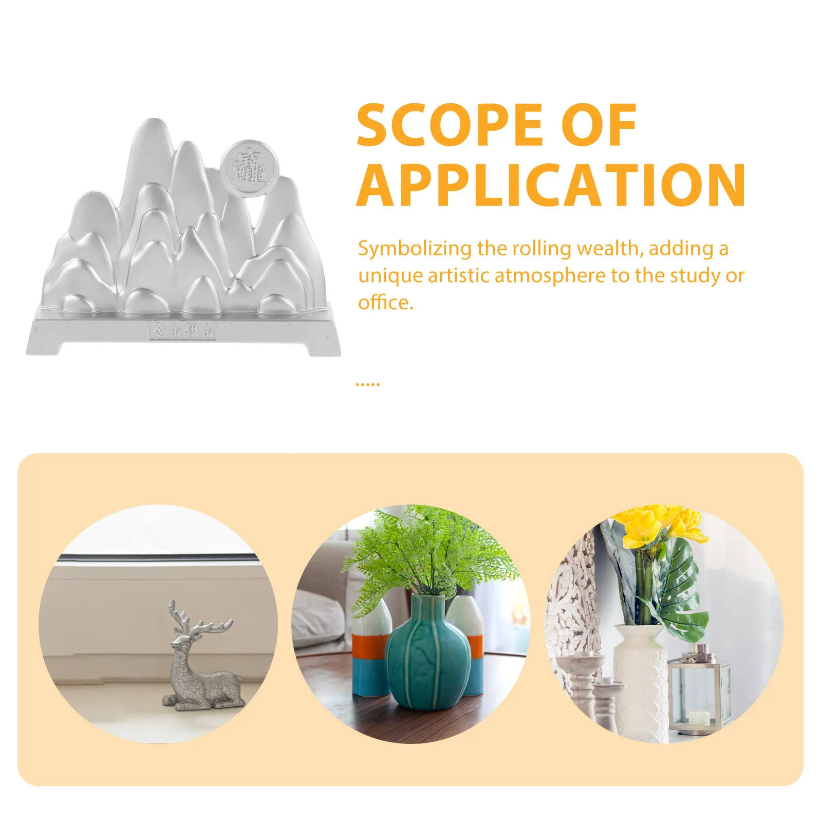Desktop Mountain Iron Alloy Craft Elegant Mountain Sculpture Decoration for Home Office Desk Statues Day Progress Ornament