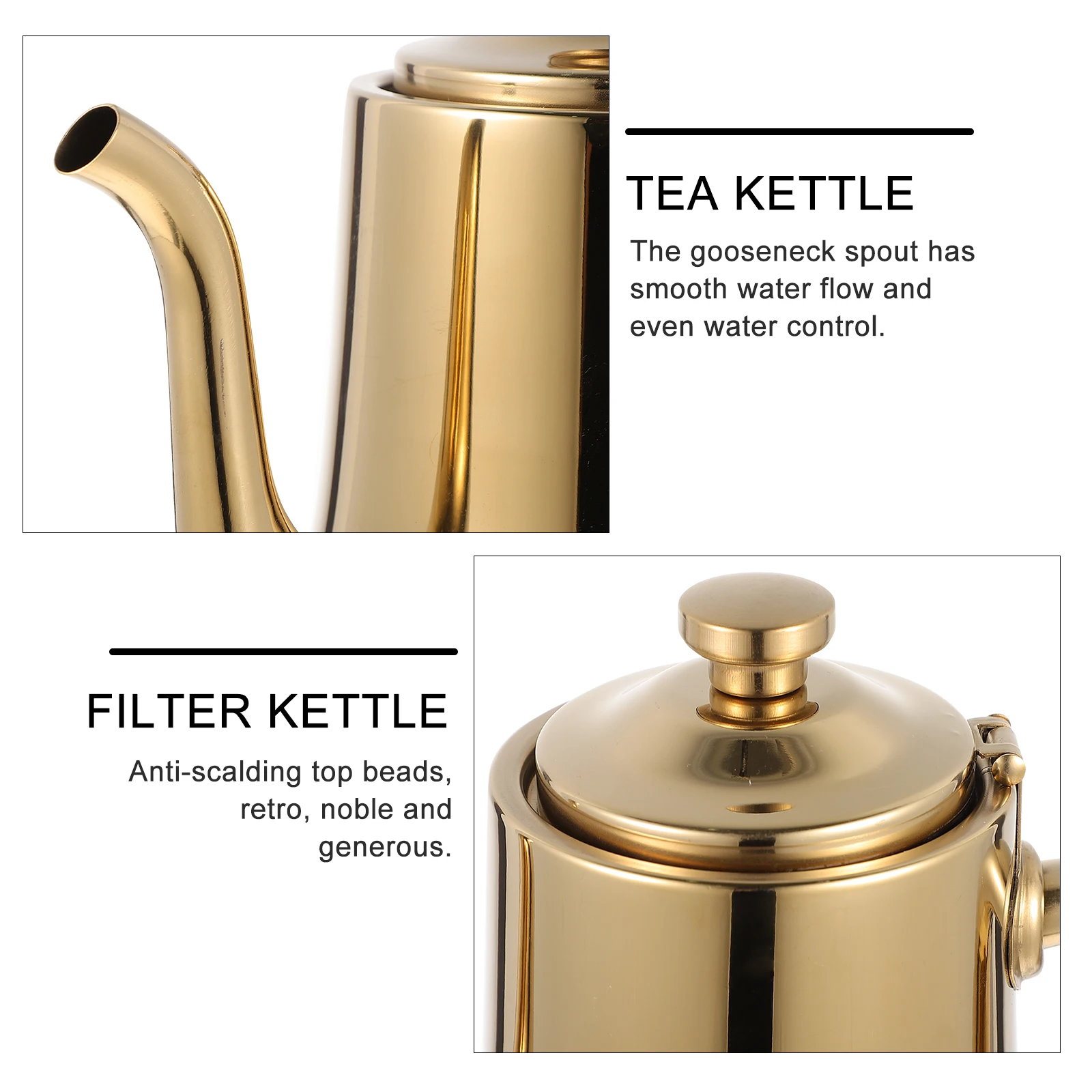 

Gooseneck Tea Kettle Stainless Steel Filter Heat Resistant Water Strainer Pot For Home Kitchen Hotel Restaurant Use Safe