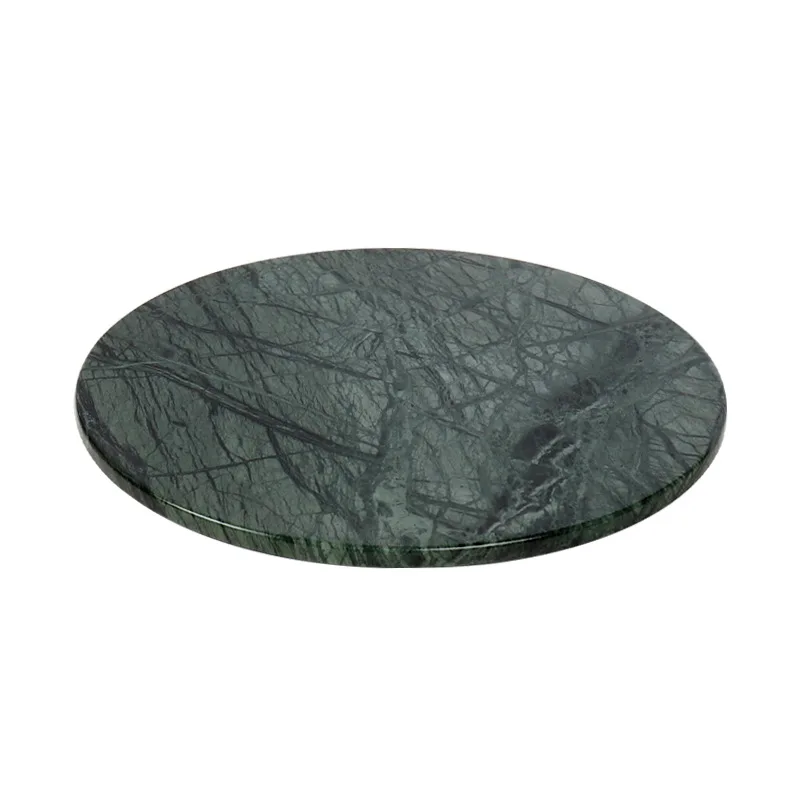 

Natural marble round tray ornament home living room desktop display plate